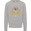 A Boston Terrier Dog Kids Sweatshirt Jumper Sports Grey