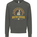 A Boston Terrier Dog Kids Sweatshirt Jumper Storm Grey