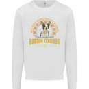 A Boston Terrier Dog Kids Sweatshirt Jumper White