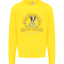 A Boston Terrier Dog Kids Sweatshirt Jumper Yellow