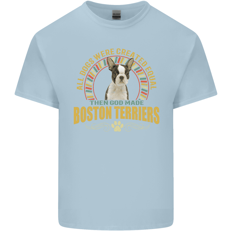 A Boston Terrier Dog Kids T-Shirt Childrens Light Blue