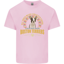 A Boston Terrier Dog Kids T-Shirt Childrens Light Pink