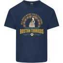 A Boston Terrier Dog Kids T-Shirt Childrens Navy Blue