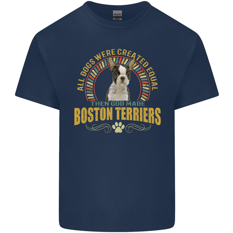 A Boston Terrier Dog Kids T-Shirt Childrens Navy Blue