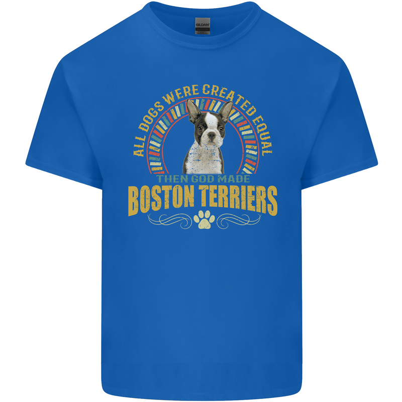 A Boston Terrier Dog Kids T-Shirt Childrens Royal Blue