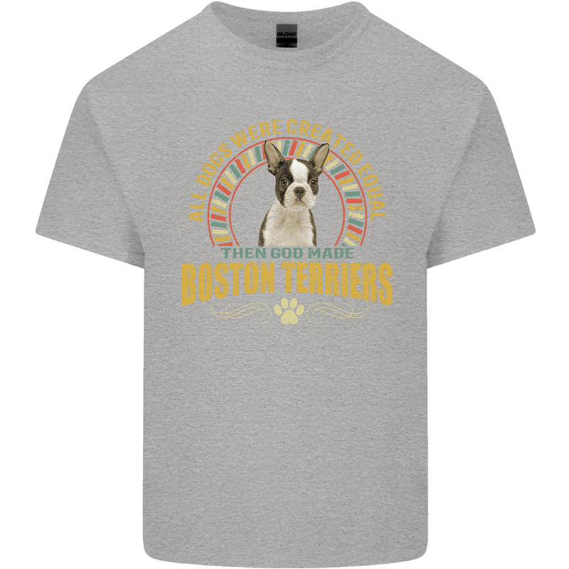 A Boston Terrier Dog Kids T-Shirt Childrens Sports Grey