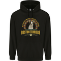 A Boston Terrier Dog Mens 80% Cotton Hoodie Black