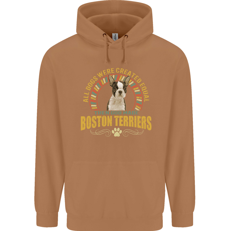 A Boston Terrier Dog Mens 80% Cotton Hoodie Caramel Latte
