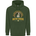 A Boston Terrier Dog Mens 80% Cotton Hoodie Forest Green