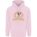 A Boston Terrier Dog Mens 80% Cotton Hoodie Light Pink