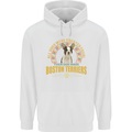 A Boston Terrier Dog Mens 80% Cotton Hoodie White