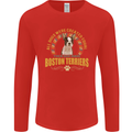 A Boston Terrier Dog Mens Long Sleeve T-Shirt Red