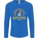 A Boston Terrier Dog Mens Long Sleeve T-Shirt Royal Blue
