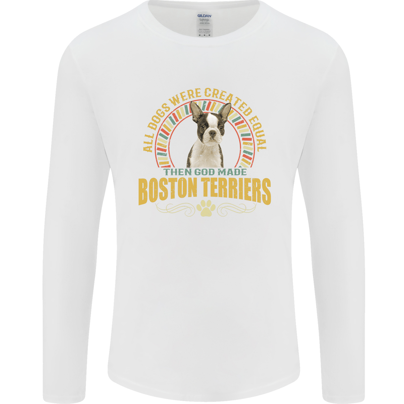 A Boston Terrier Dog Mens Long Sleeve T-Shirt White