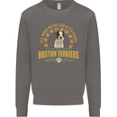 A Boston Terrier Dog Mens Sweatshirt Jumper Charcoal