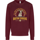 A Boston Terrier Dog Mens Sweatshirt Jumper Maroon