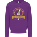 A Boston Terrier Dog Mens Sweatshirt Jumper Purple