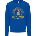 A Boston Terrier Dog Mens Sweatshirt Jumper Royal Blue
