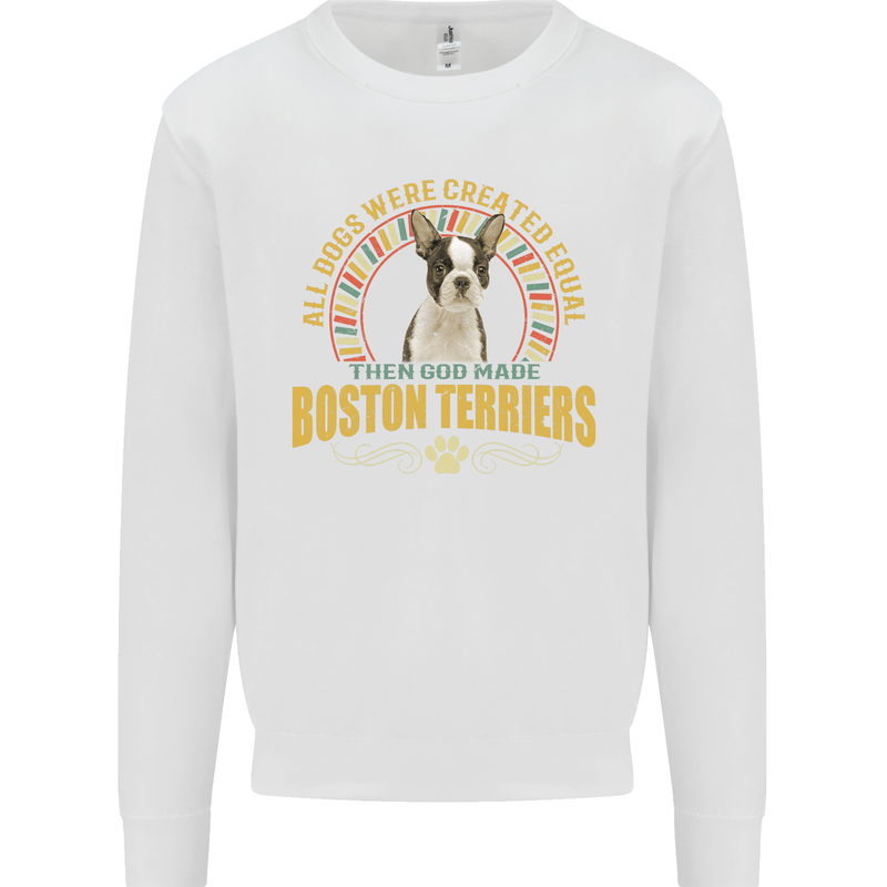A Boston Terrier Dog Mens Sweatshirt Jumper White