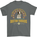 A Boston Terrier Dog Mens T-Shirt 100% Cotton Charcoal