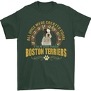 A Boston Terrier Dog Mens T-Shirt 100% Cotton Forest Green