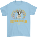 A Boston Terrier Dog Mens T-Shirt 100% Cotton Light Blue