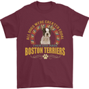 A Boston Terrier Dog Mens T-Shirt 100% Cotton Maroon