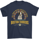 A Boston Terrier Dog Mens T-Shirt 100% Cotton Navy Blue
