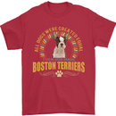 A Boston Terrier Dog Mens T-Shirt 100% Cotton Red