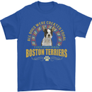 A Boston Terrier Dog Mens T-Shirt 100% Cotton Royal Blue