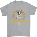 A Boston Terrier Dog Mens T-Shirt 100% Cotton Sports Grey