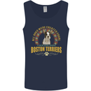 A Boston Terrier Dog Mens Vest Tank Top Navy Blue