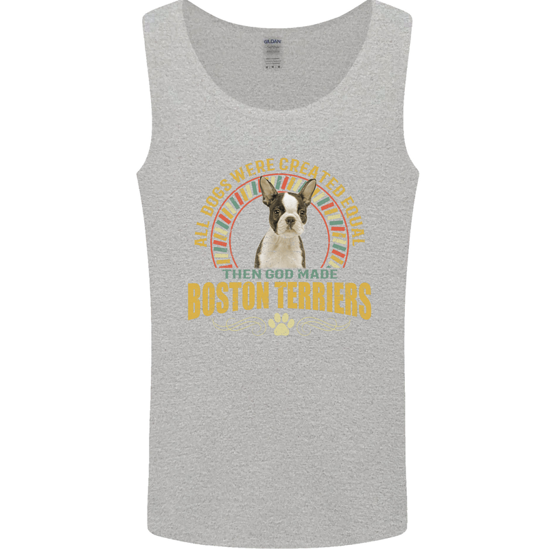 A Boston Terrier Dog Mens Vest Tank Top Sports Grey