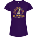 A Boston Terrier Dog Womens Petite Cut T-Shirt Purple