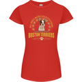 A Boston Terrier Dog Womens Petite Cut T-Shirt Red