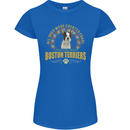A Boston Terrier Dog Womens Petite Cut T-Shirt Royal Blue