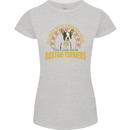 A Boston Terrier Dog Womens Petite Cut T-Shirt Sports Grey