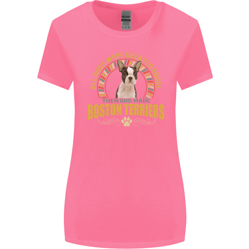 A Boston Terrier Dog Womens Wider Cut T-Shirt Azalea