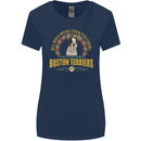 A Boston Terrier Dog Womens Wider Cut T-Shirt Navy Blue