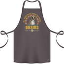 A Boxer Dog Cotton Apron 100% Organic Dark Grey