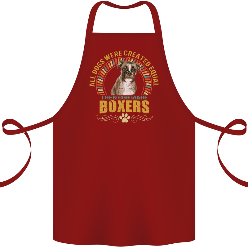 A Boxer Dog Cotton Apron 100% Organic Maroon