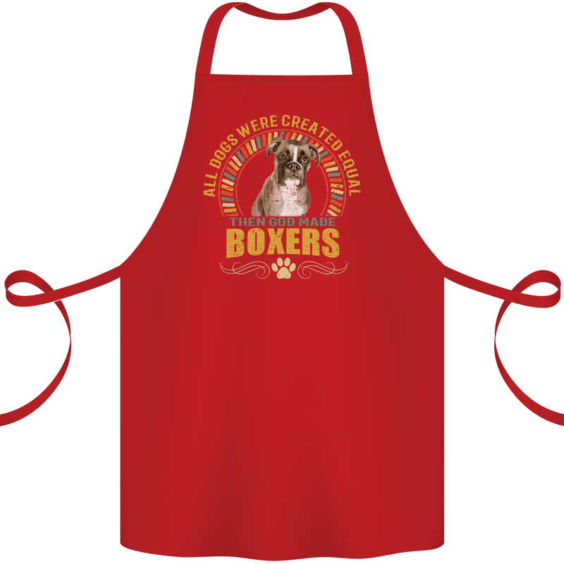 A Boxer Dog Cotton Apron 100% Organic Red