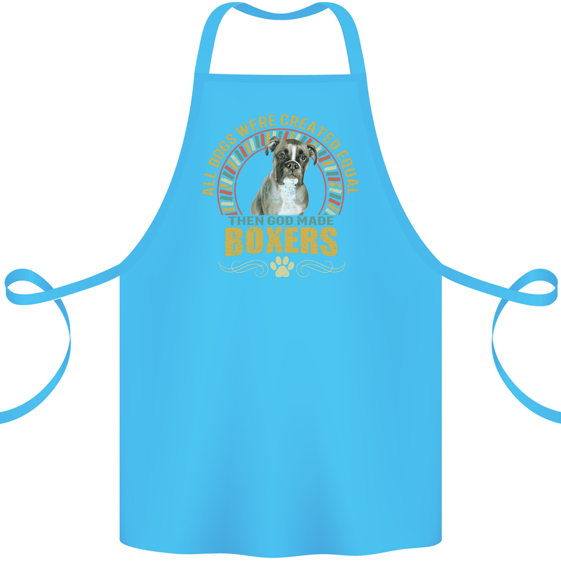 A Boxer Dog Cotton Apron 100% Organic Turquoise