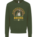 A Boxer Dog Kids Sweatshirt Jumper Forest Green