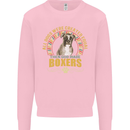 A Boxer Dog Kids Sweatshirt Jumper Light Pink