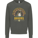 A Boxer Dog Kids Sweatshirt Jumper Storm Grey