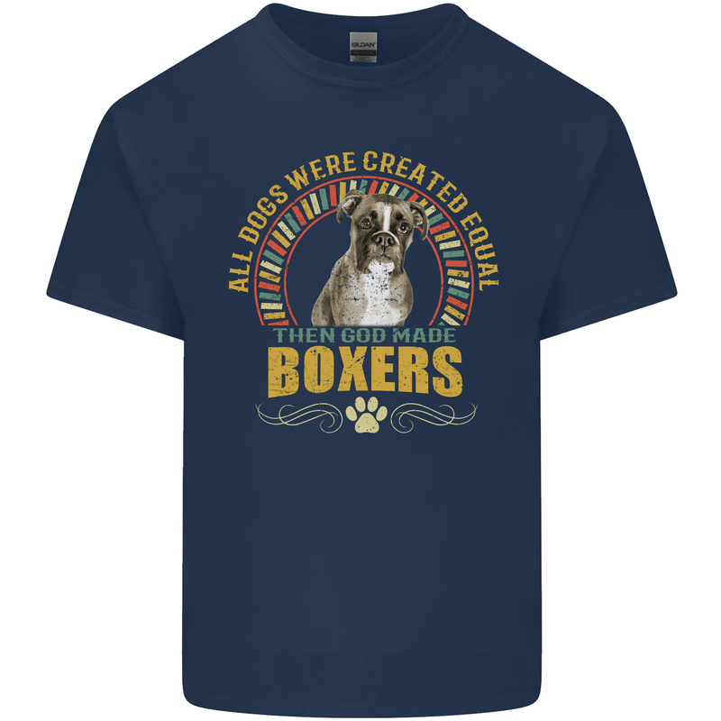 A Boxer Dog Kids T-Shirt Childrens Navy Blue