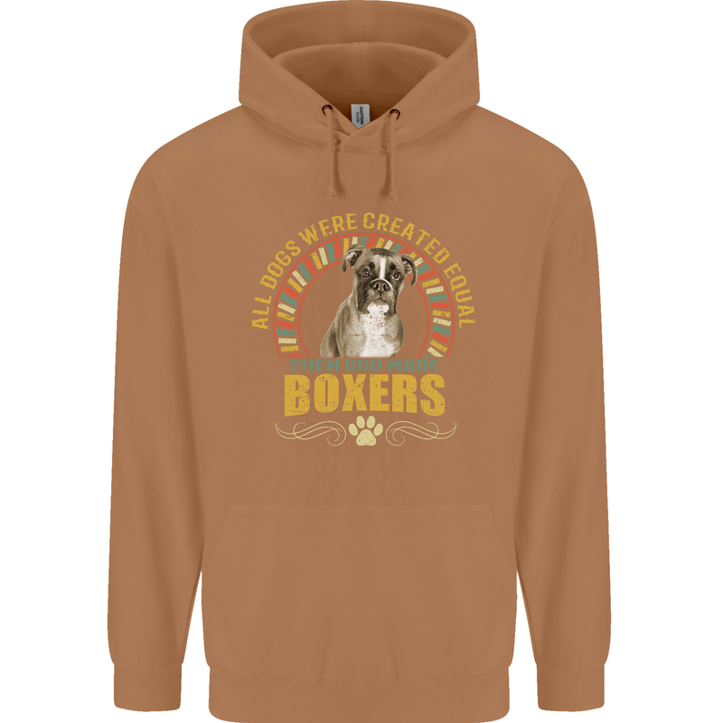 A Boxer Dog Mens 80% Cotton Hoodie Caramel Latte