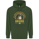 A Boxer Dog Mens 80% Cotton Hoodie Forest Green