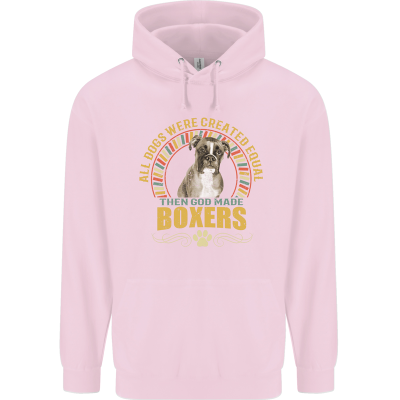 A Boxer Dog Mens 80% Cotton Hoodie Light Pink